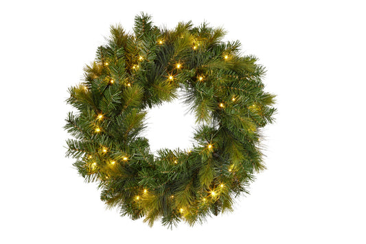 Christabelle Christmas Wreath with Lights - 61cm Eastern Pine