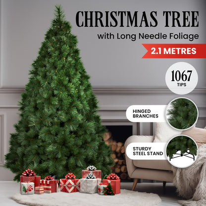 Christabelle 2.1m Needle Green Pine Christmas Tree with 1067 Tips