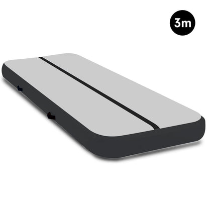 Powertrain Airtrack 20cm Thick 3m x 1m Inflatable Gymnastics Tumbling Mat Air Track - Black