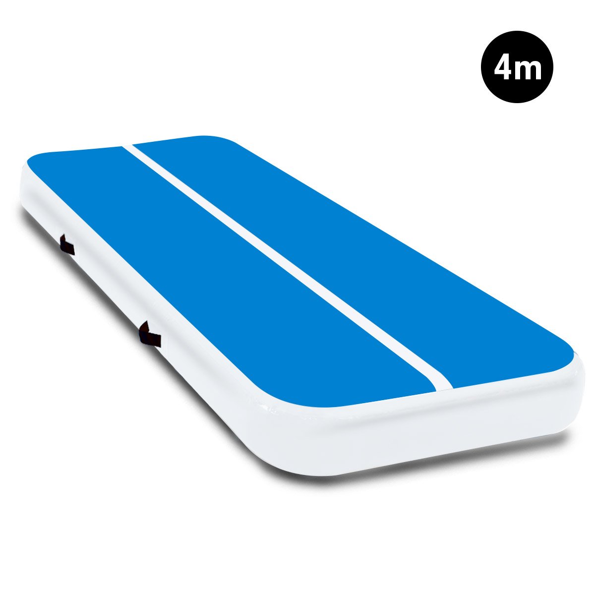 Powertrain Airtrack 20cm Thick 4m x 1m Inflatable Gymnastics Tumbling Mat Air Track - Blue
