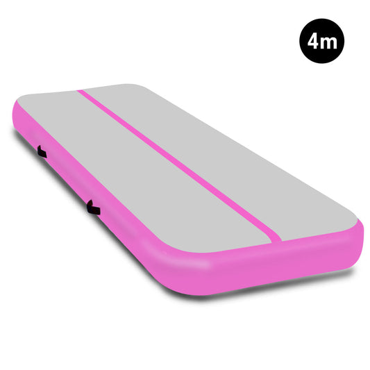 Powertrain Airtrack 20cm Thick 4m x 2m Inflatable Gymnastics Tumbling Mat Air Track - Pink