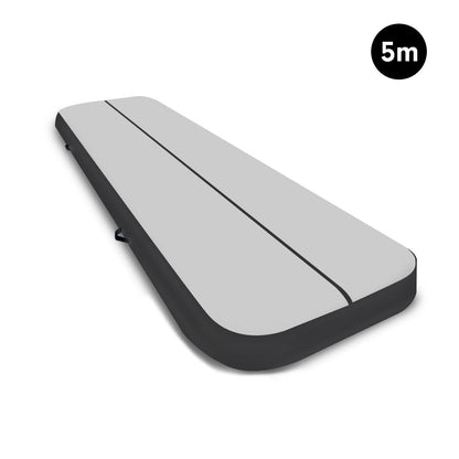 Powertrain Airtrack 20cm Thick 5m x 1m Inflatable Gymnastics Tumbling Mat Air Track - Black