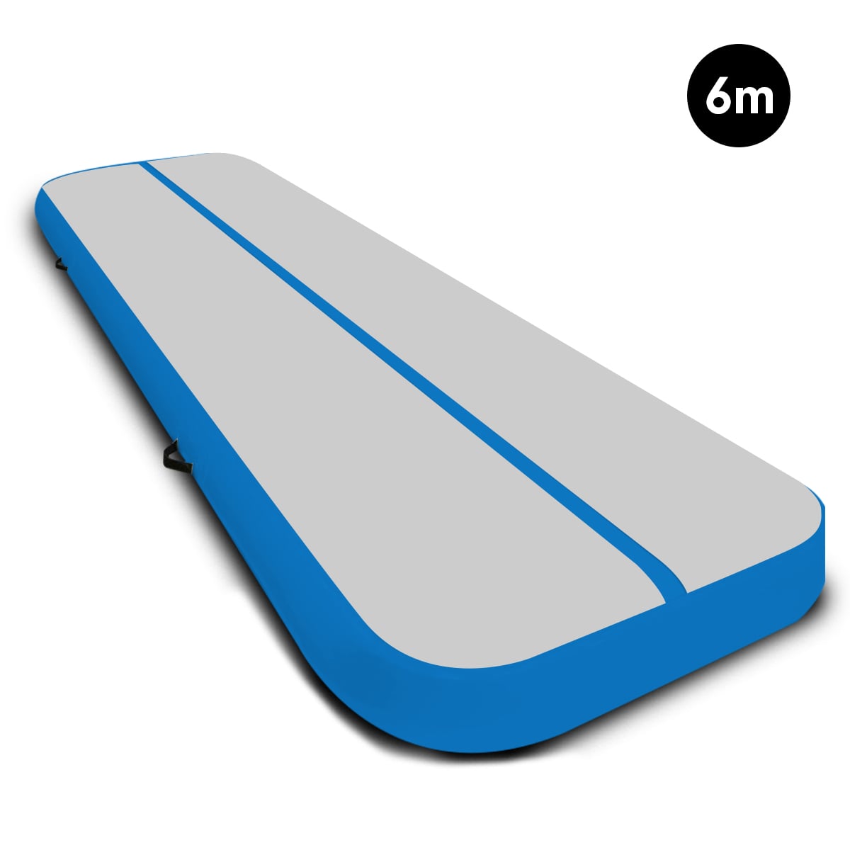 6m x 2m Air Track Tumbling Mat Gymnastics Exercise Grey Blue