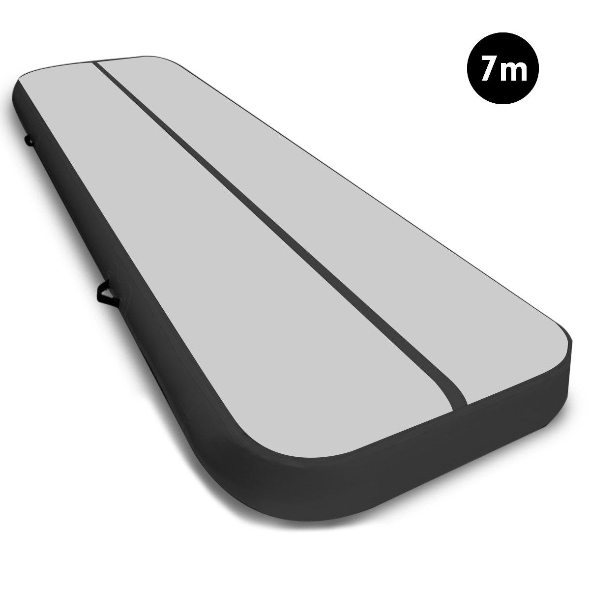 Powertrain Airtrack 20cm Thick 7m x 1m Inflatable Gymnastics Tumbling Mat Air Track - Black