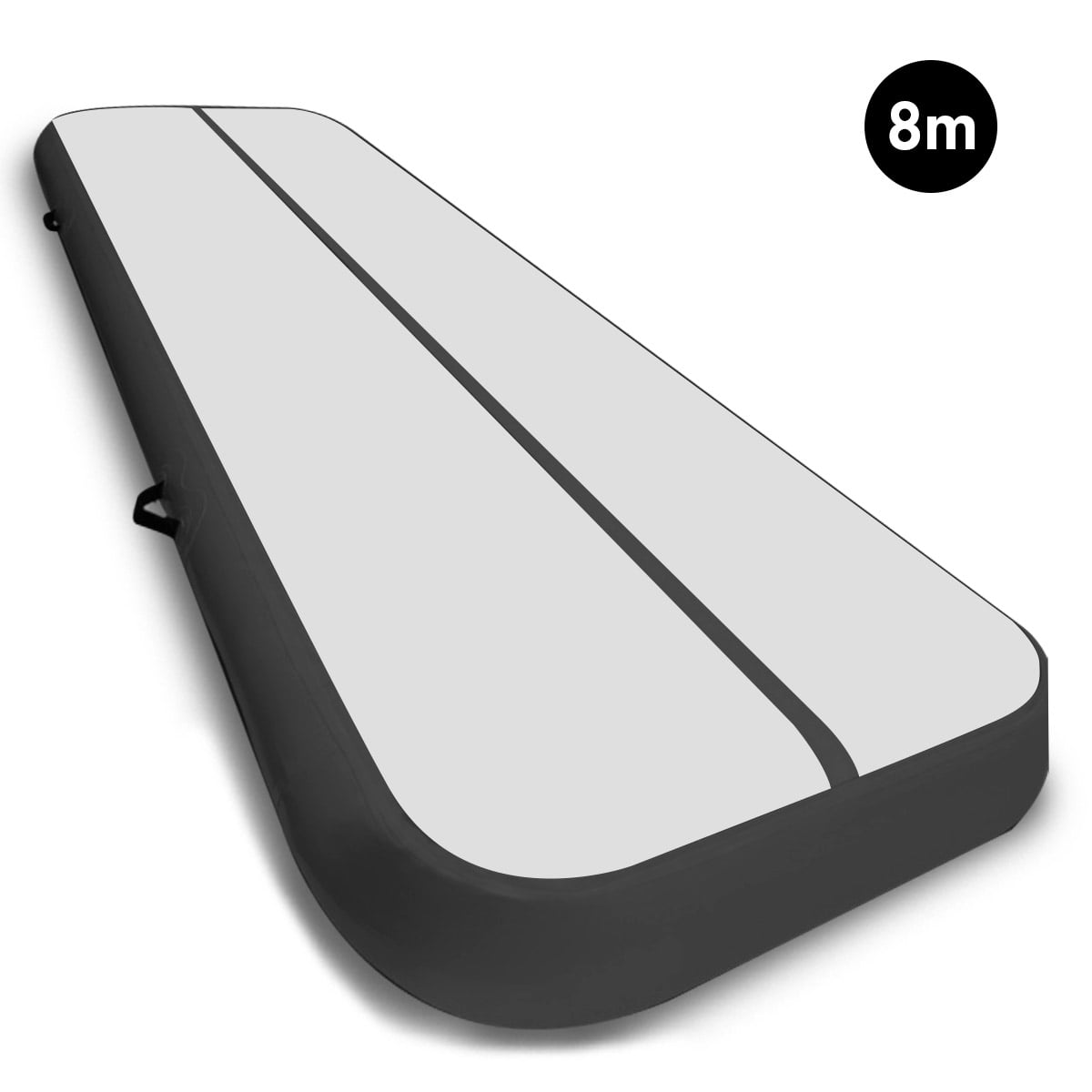8m Air track Tumbling Mat Gymnastics Exercise 20cm Grey Black
