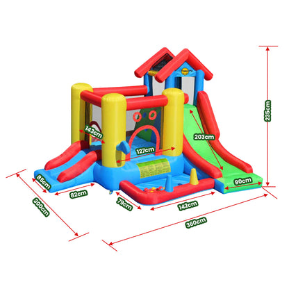 Happy Hop 7-in-1 Inflatable Bounce Jumping Castle Playhouse with Slide