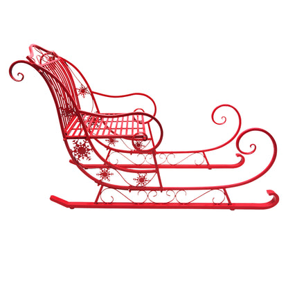 Christabelle Christmas Sleigh with Red Finish- Metal 150cm