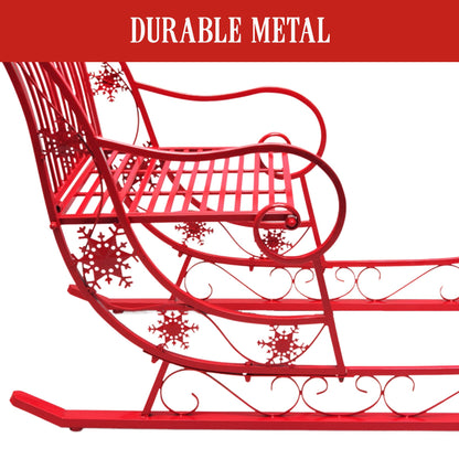 Christabelle Christmas Sleigh with Red Finish- Metal 150cm