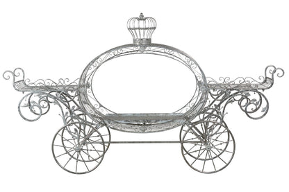 Christabelle 258cm Silver and White Metal Pumpkin Carriage