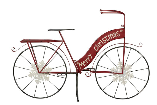 Christabelle 137cm Red Metal Christmas Display Bike