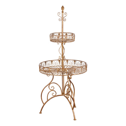 Christabelle Antique Gold 2-Tier Metal Display Stand