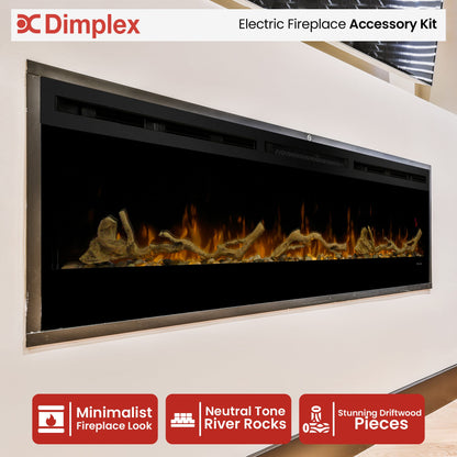 Dimplex Driftwood & River Rock Accessory Pack Kit for 74-inch Linear Fireplace