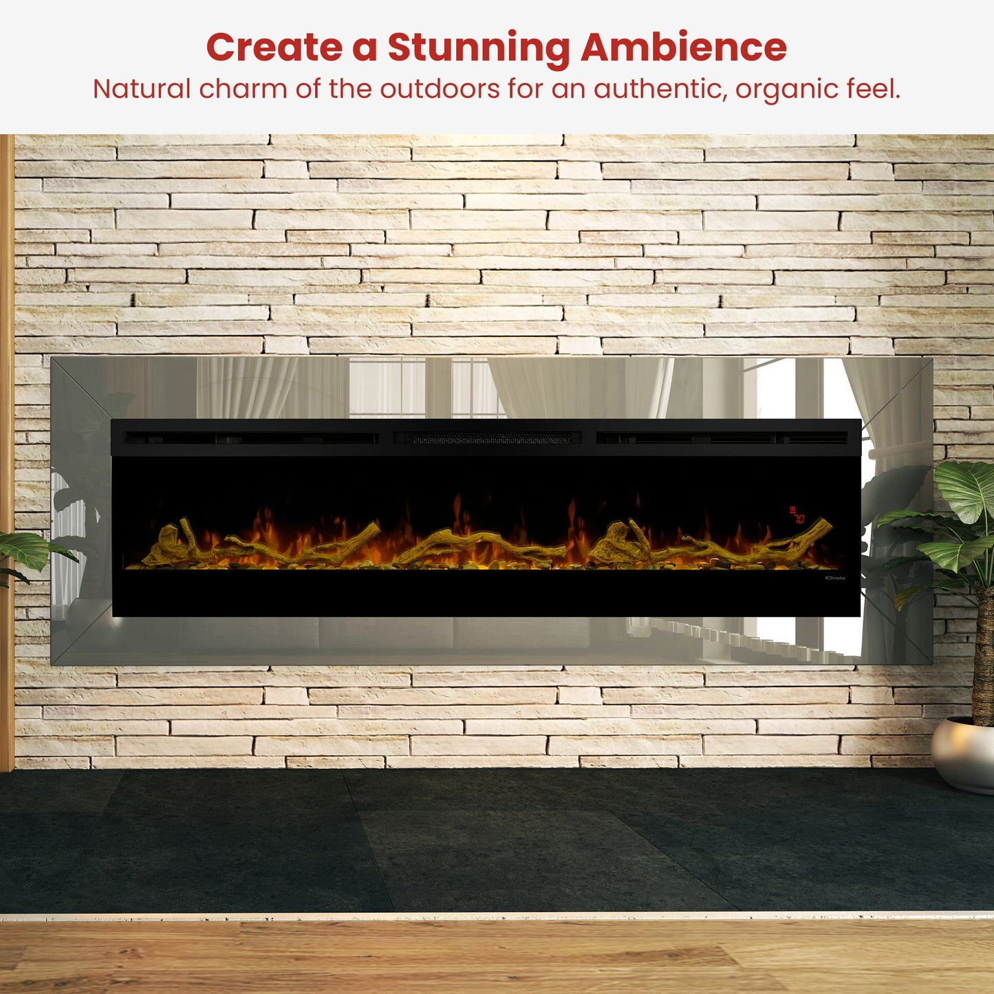 Dimplex Driftwood & River Rock Accessory Pack Kit for 74-inch Linear Fireplace