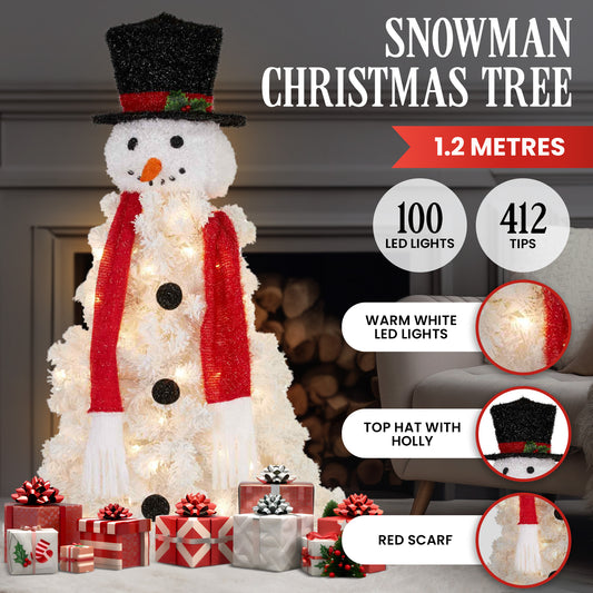 Christabelle Christabelle 4ft 122cm Snowman Christmas Tree with Lights