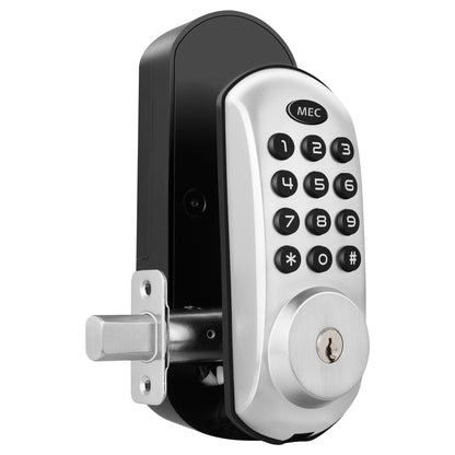 MEC Digital Motorised Smart Lock 20 User Codes Auto-Lock Backlit Keypad Chrome
