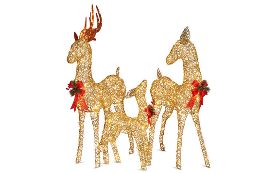 Christabelle Set of 3 Outdoor Christmas Display Reindeer with Lights