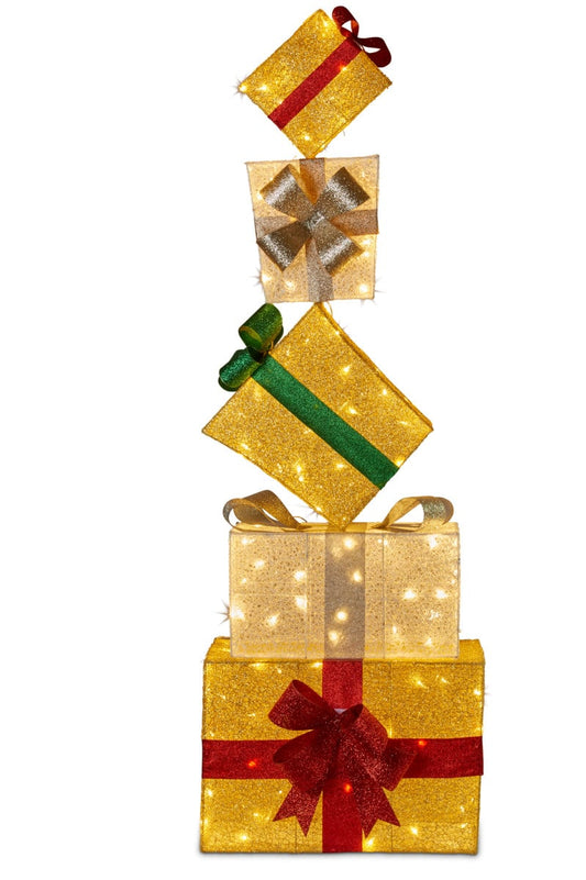 Christabelle 167cm Outdoor Christmas Present Stack with Lights