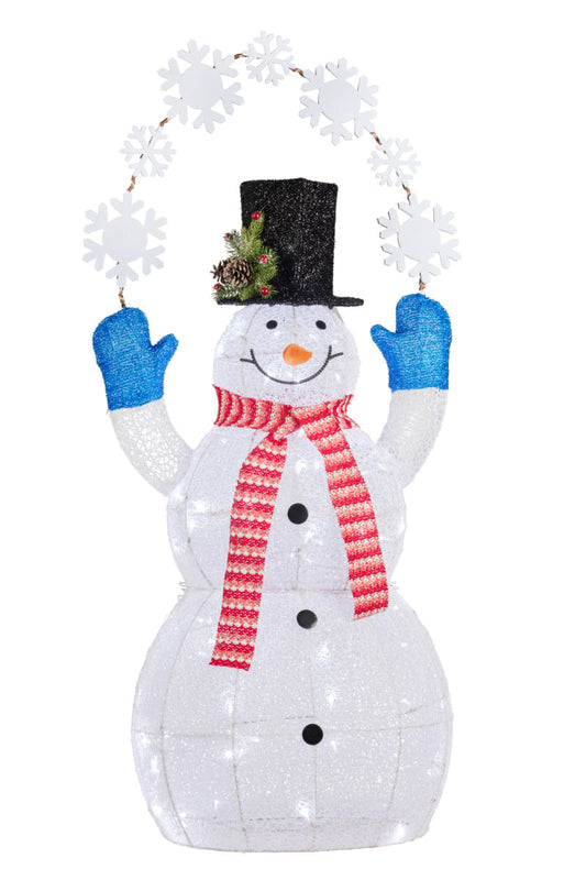 Christabelle 120cm Outdoor Snowman Snowflakes with Lights