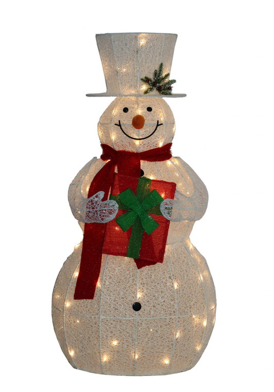 Christabelle 120cm White Outdoor Christmas Snowman with Lights