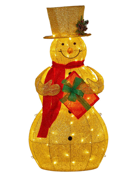 Christabelle 120cm White Outdoor Christmas Snowman with Lights