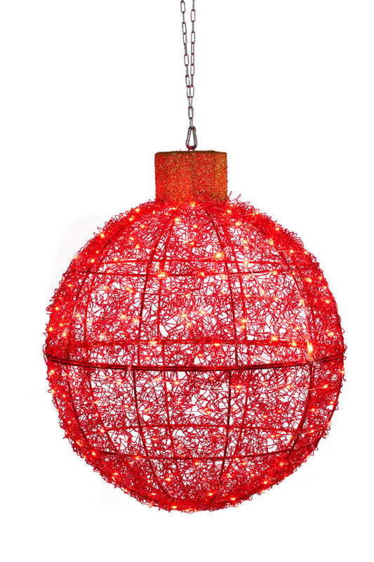 Christabelle Christmas Display Bauble with Red Lights- Indoor/Outdoor - 50cm