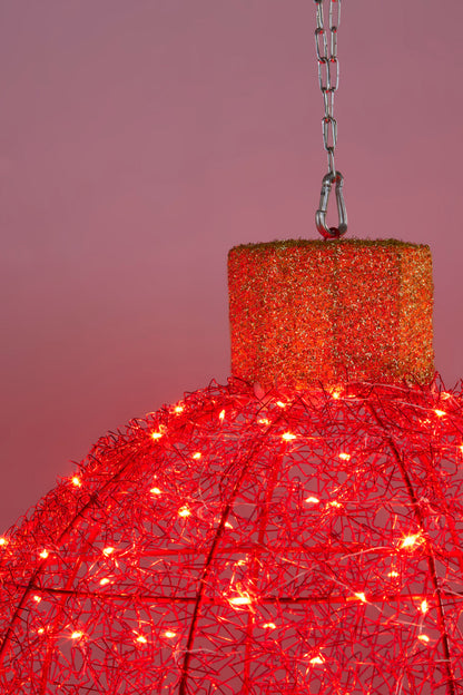 Christabelle Christmas Display Bauble with Red Lights- Indoor/Outdoor - 50cm