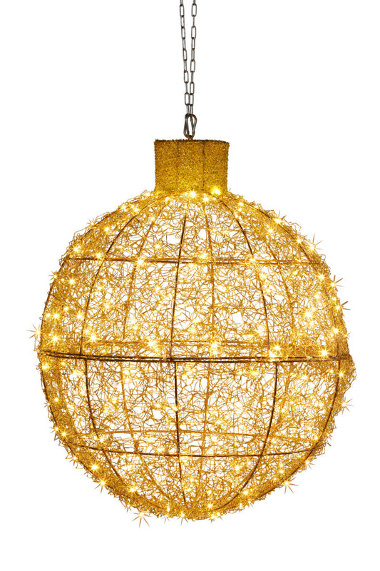 Christabelle Christmas Display Bauble with Gold Lights- Indoor/Outdoor - 50cm