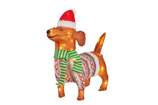 Christabelle Christmas Dachshund Display with Lights - Indoor/Outdoor 57cm