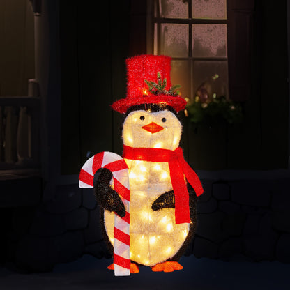 Christabelle 80cm Christmas Penguin Display with LED Lights Indoor Outdoor Decoration