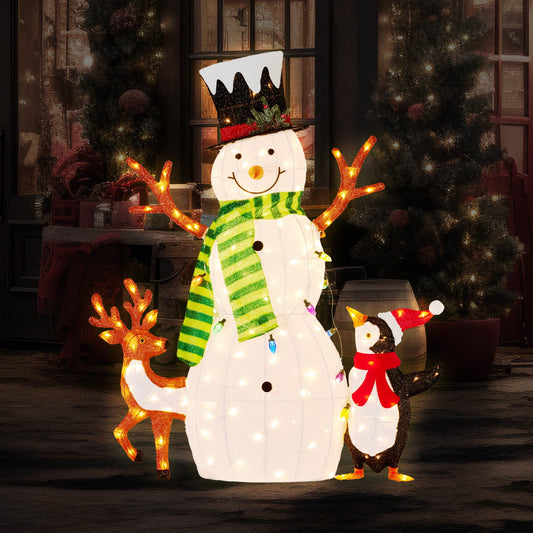 Christabelle 1.2m Christmas Snowman Display with LED Lights and Animals