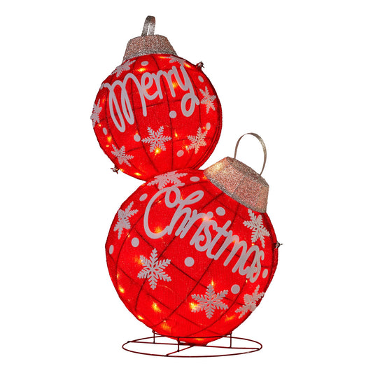 Christabelle Oversized Christmas Bauble Display Warm White LED Lights Indoor & Outdoor Holiday Decoration w/Wire Base