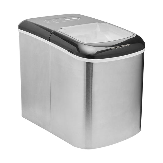 Morphy Richards Ice Maker Stainless Steel 15kg Small Large And Cube 2.1L Tank