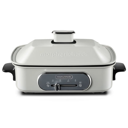 Morphy Richards MRMP25WT Non-Stick Electric Hot Pot Cooker 2.5L Dual Pot - White