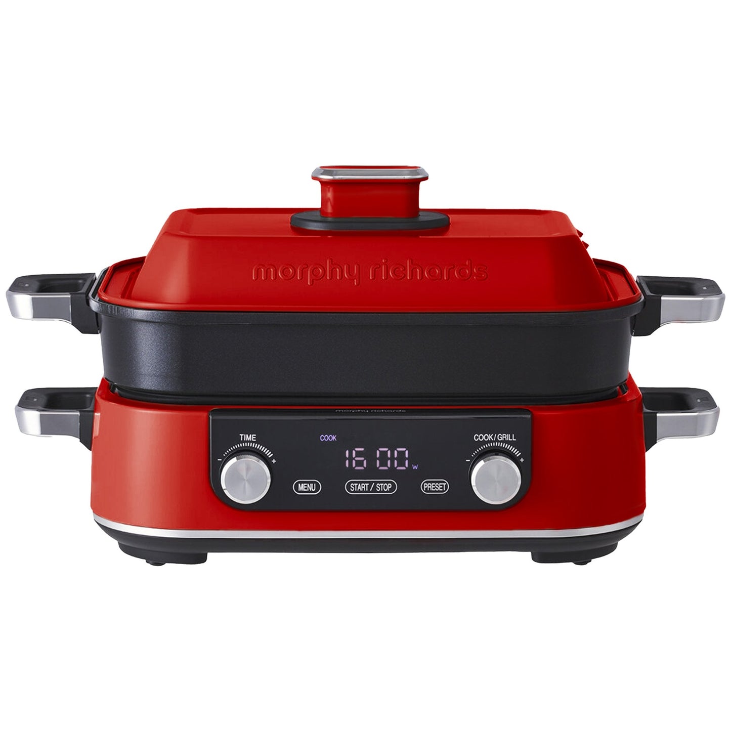 Morphy Richards 3L Non-Stick Multifunction Electric Cooker Pan in Red
