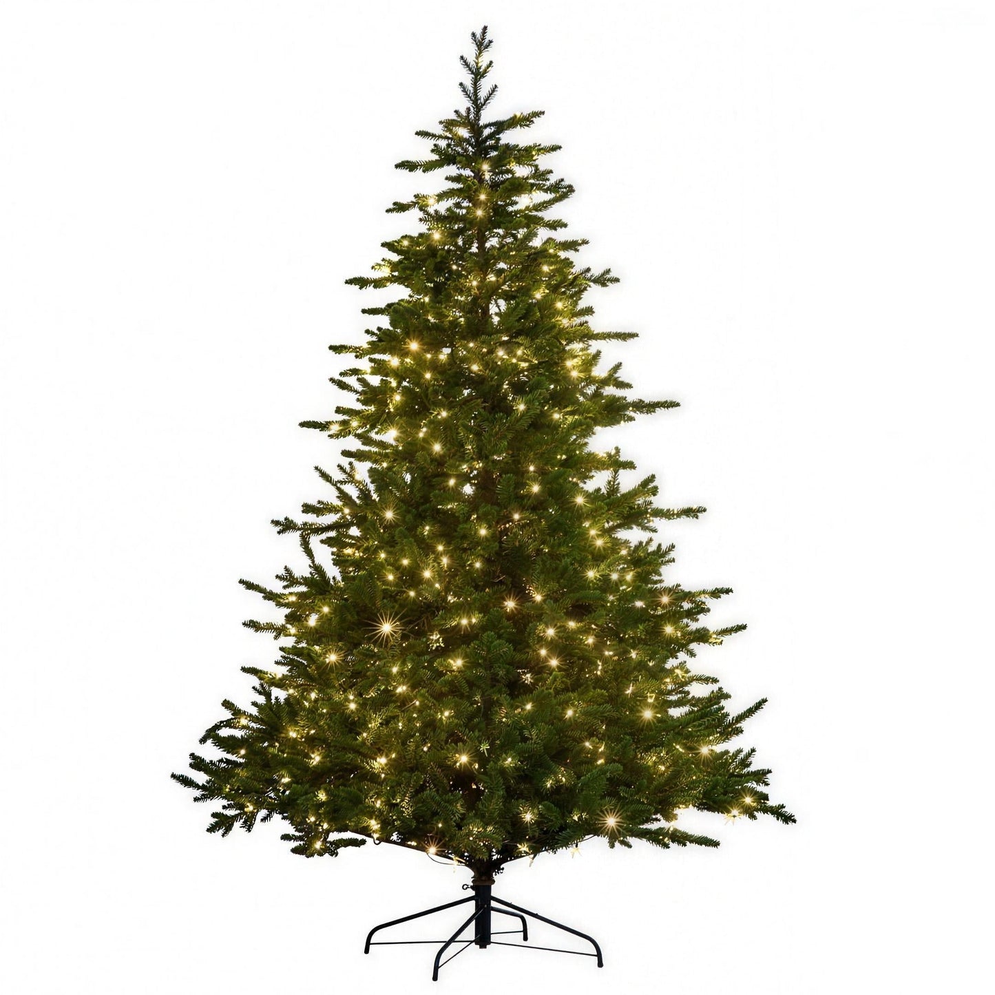 Christabelle 2.3m 7.5ft Bellewood Fir Christmas Tree Pre Lit Multi Function LED Foot Pedal Power Connect Hinged
