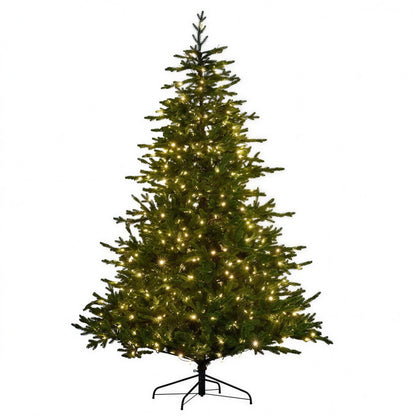 Christabelle 2.7m 9ft Bellewood Fir Christmas Tree Pre Lit Multi Function LED Foot Pedal Power Connect Hinged
