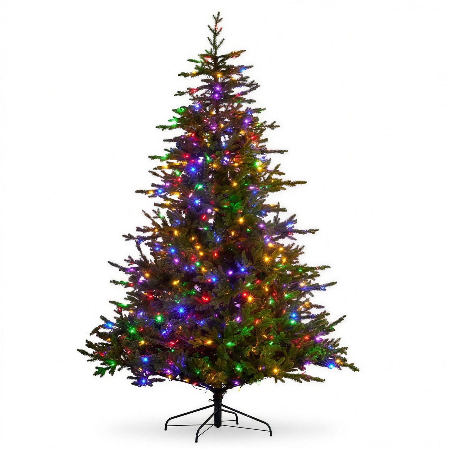 Christabelle 2.7m 9ft Bellewood Fir Christmas Tree Pre Lit Multi Function LED Foot Pedal Power Connect Hinged