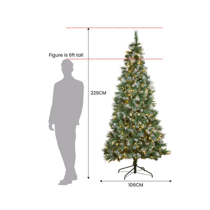 Christabelle 2.3m Bayville Pine Slim Pre-Lit Christmas Tree
