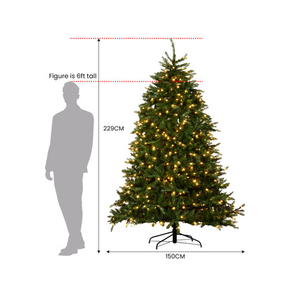 Christabelle 2.3m Dunhill Shimmer Fir Pre-Lit Christmas Tree