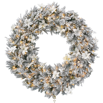 National Tree Company Frosted Colonial Pre-Lit Christmas Wreath - 122cm