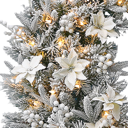 Christabelle 61cm Snow Christmas Wreath Colonial with LED Lights Front Door Decoration Ornament