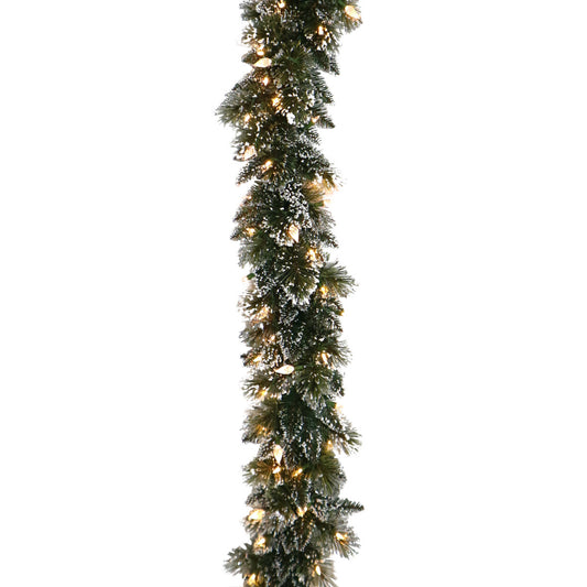 Christabelle Christmas Garland with Lights - Electric 274cm Glittery Bristle