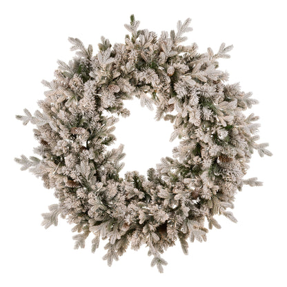 Christabelle Large 1.2m Christmas Wreath Snowy Dorchester with LED Lights Front Door Decoration Ornament