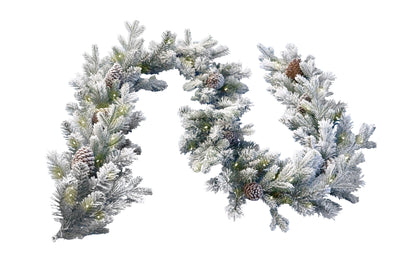 Christabelle 2.7m Christmas Garland with Lights Dorchester Snow Tree Decoration Ornament
