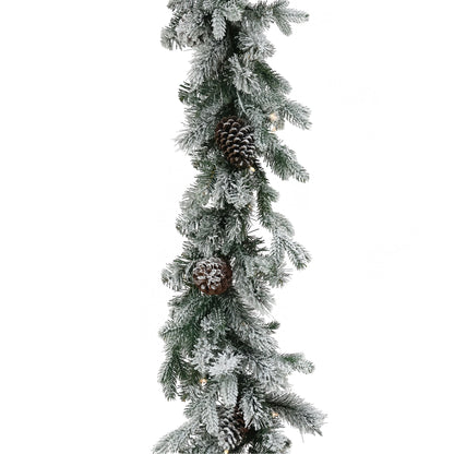 Christabelle 2.7m Christmas Garland with Lights Dorchester Snow Tree Decoration Ornament