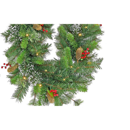 Christabelle 2.7m Christmas Garland with LED Lights Snow Berries Pine Cones Tree Decoration Ornament