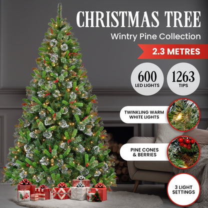 Christabelle 7.5ft Christmas Tree with Twinkle Lights - Wintry Pine
