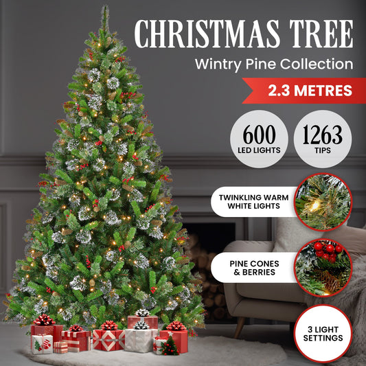 Christabelle 7.5ft Christmas Tree with Twinkle Lights - Wintry Pine