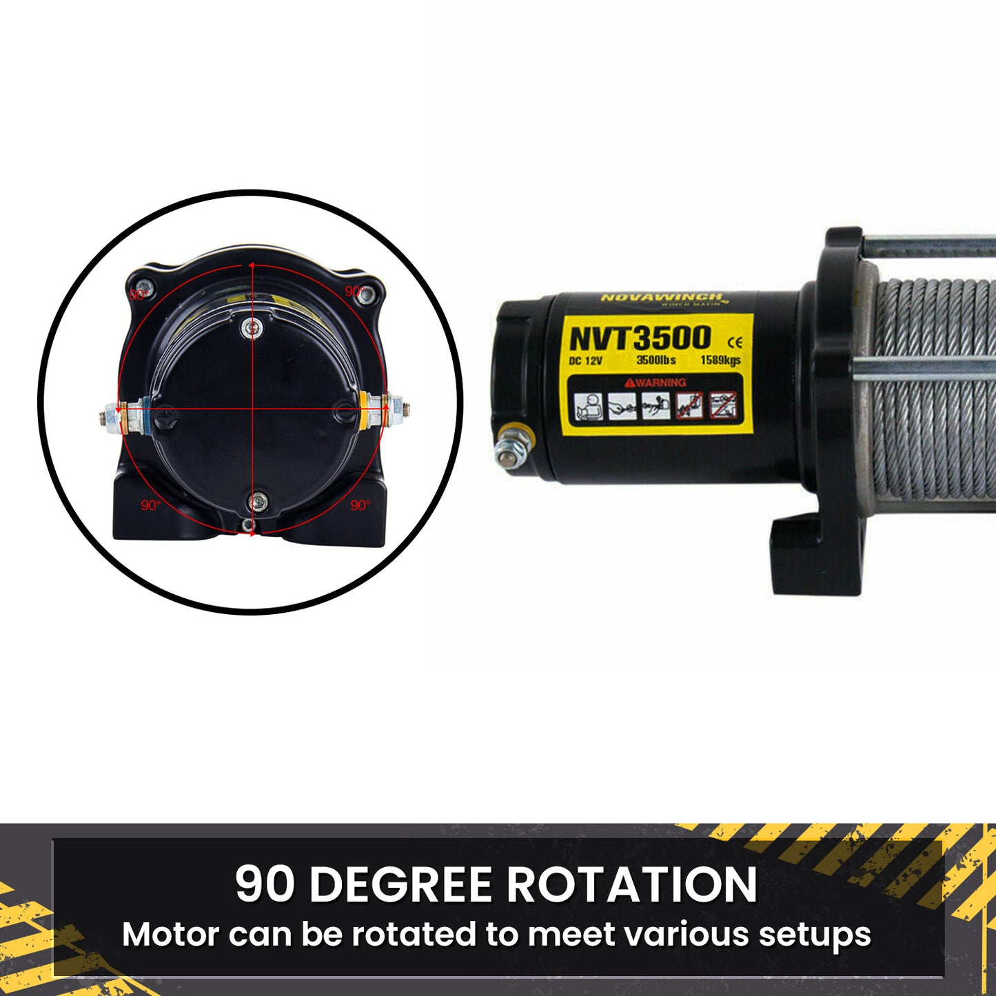 NovaWinch T Series 12V Electric Winch 1588KG 3500LBS