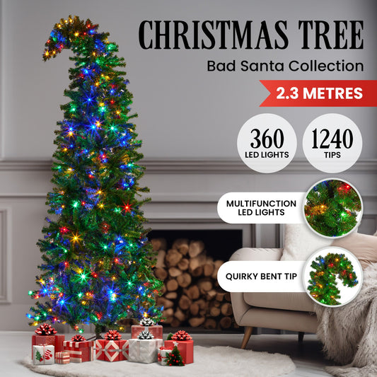 Christabelle Bad Santa Curved Multicolour Pre-Lit Christmas Tree -  2.3m